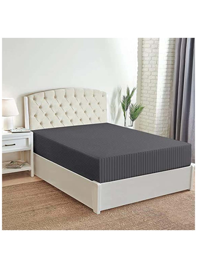 Hotel Collection HOTEL COLLECTION Stripe DARK GREY Super King Fitted Sheet 200x200 cm with 2 Pillow Cases  - Image 2