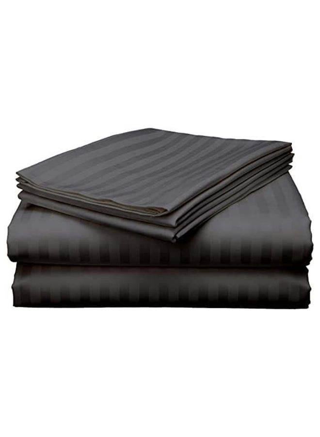 Hotel Collection HOTEL COLLECTION Stripe DARK GREY Super King Fitted Sheet 200x200 cm with 2 Pillow Cases  - Image 4