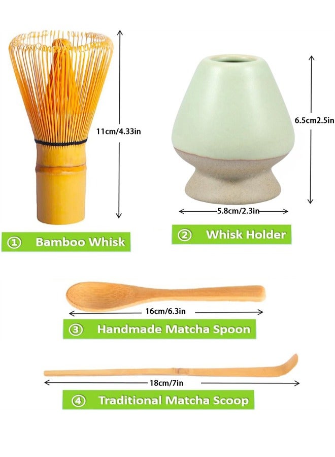 Matcha Whisk Set, 4 pcs Bamboo Matcha Tools for Stirring Matcha Tea, Matcha Spoon and Ceramic Whisk Holder - Matcha Kit Gifts, Japanese Tea Accessories for Tea Lovers  - Image 2