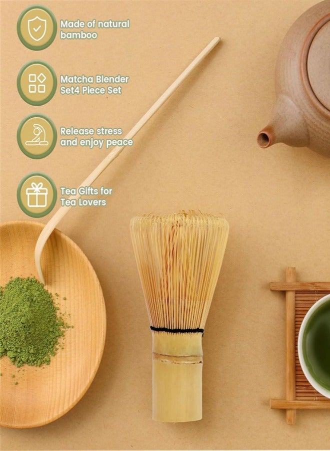 Matcha Whisk Set, 4 pcs Bamboo Matcha Tools for Stirring Matcha Tea, Matcha Spoon and Ceramic Whisk Holder - Matcha Kit Gifts, Japanese Tea Accessories for Tea Lovers  - Image 3