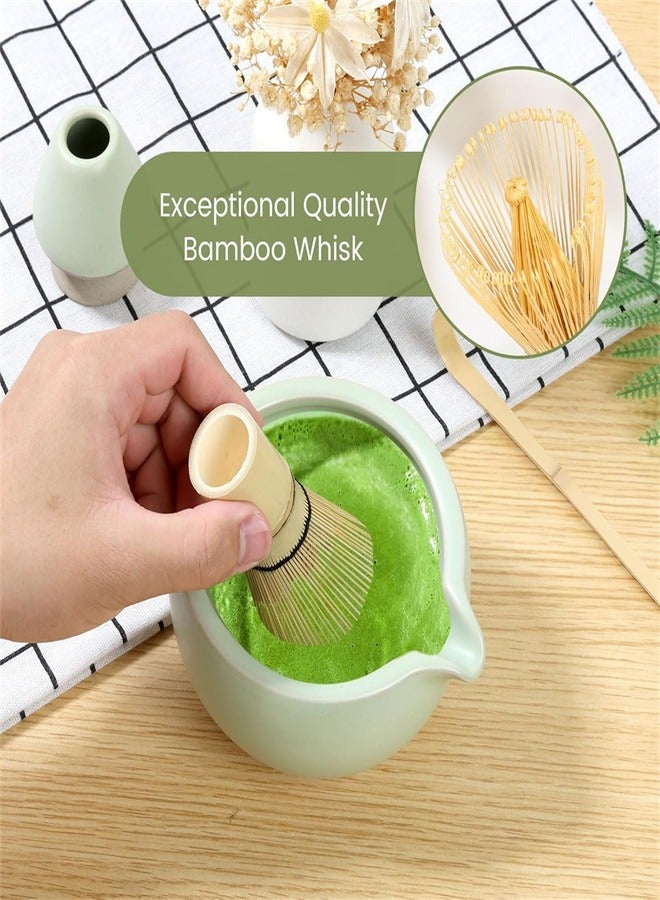 Matcha Whisk Set, 4 pcs Bamboo Matcha Tools for Stirring Matcha Tea, Matcha Spoon and Ceramic Whisk Holder - Matcha Kit Gifts, Japanese Tea Accessories for Tea Lovers  - Image 5