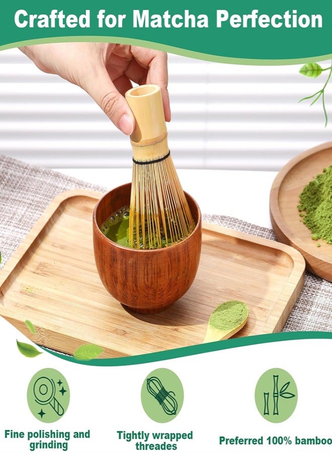 Matcha Whisk Set, 4 pcs Bamboo Matcha Tools for Stirring Matcha Tea, Matcha Spoon and Ceramic Whisk Holder - Matcha Kit Gifts, Japanese Tea Accessories for Tea Lovers  - Image 4