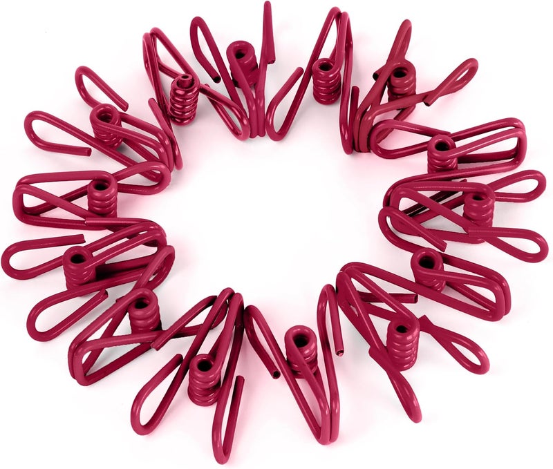 Riveda 30 Pack Red Chip Bag Clips for Food - PVC 2 Inch Coated Sealer for Sealing Food - Paper Holder, Clothesline Clip for Laundry Hanging, Kitchen Bags, Multipurpose Clothes Pins - Image 1