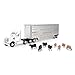 ERTL 132 Freightliner 122SD Semi with Livestock Trailer  Cattle 47362 - Image 2