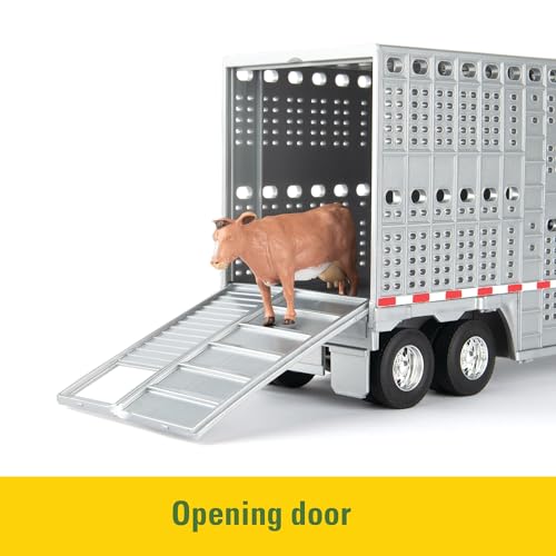 ERTL 132 Freightliner 122SD Semi with Livestock Trailer  Cattle 47362 - Image 5