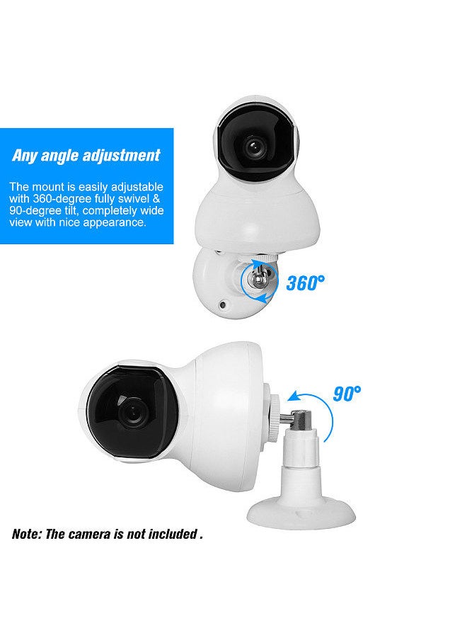Generic - Home Camera Wall Mounted Bracket Holder, Full Install Kit, Height and Angle Adjustment, for YI Home Security Cameras, White - Image 1