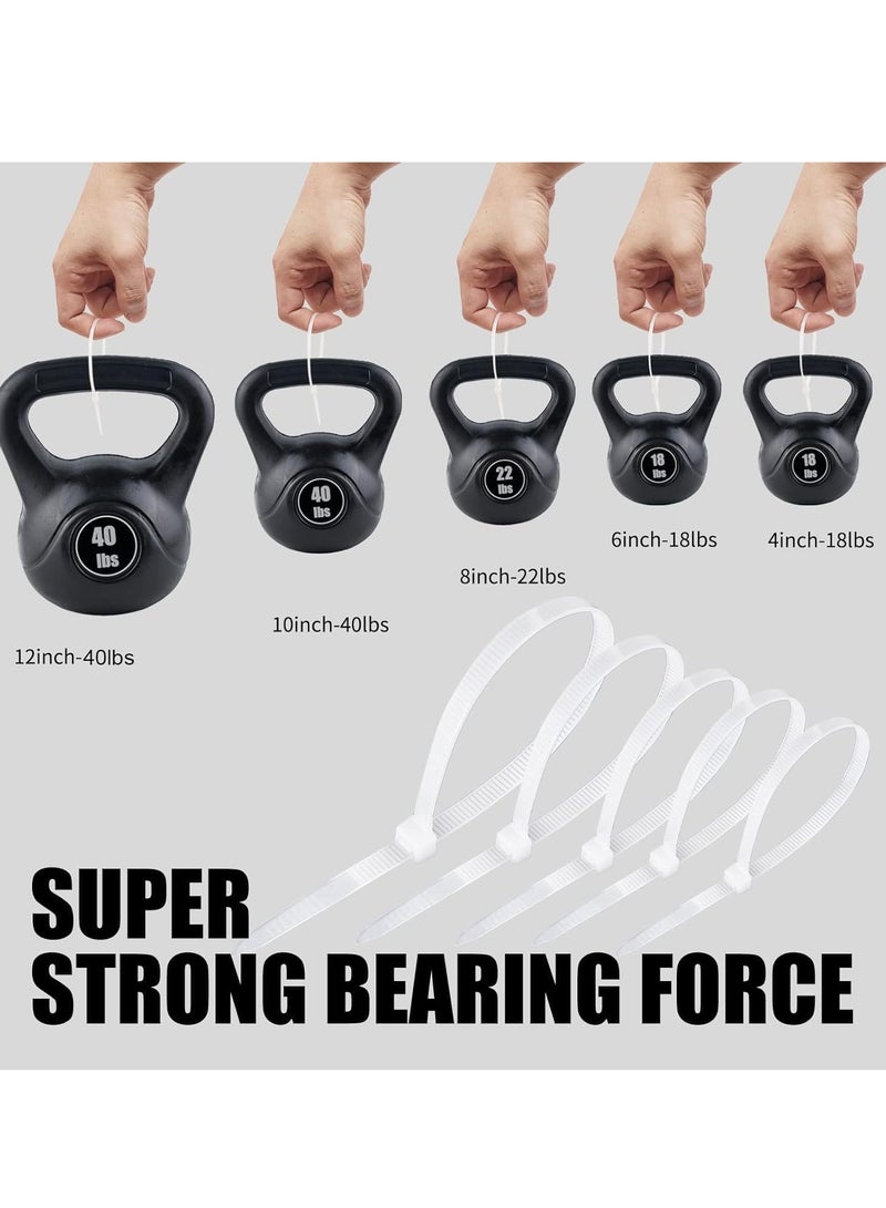 إسكدنيا أربطة كابلات 200 مم × 3 مم - ابيض - من النايلون - قفل ذاتي للتثبيت للمنزل والمكتب والحديقة والجراج وورشة العمل (عبوة من 100 قطعة) - Image 5