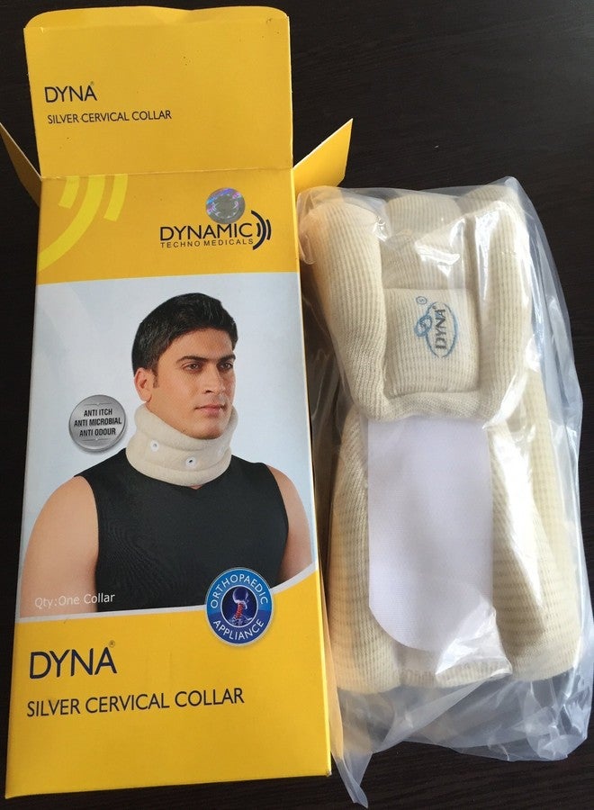 Dyna Silver Soft Cervical Collar-Odour-free & Itch-free Neck Support (Medium(For circumference of 34-38 cm)) - Image 1