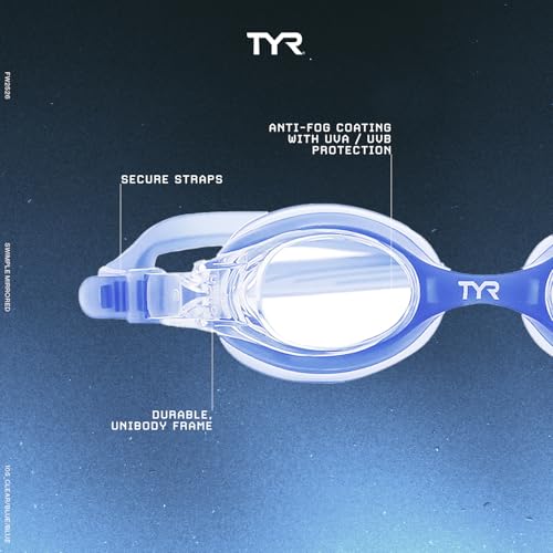 TYR Kids Swimple Swim Goggle, Clear/Blue - Image 4