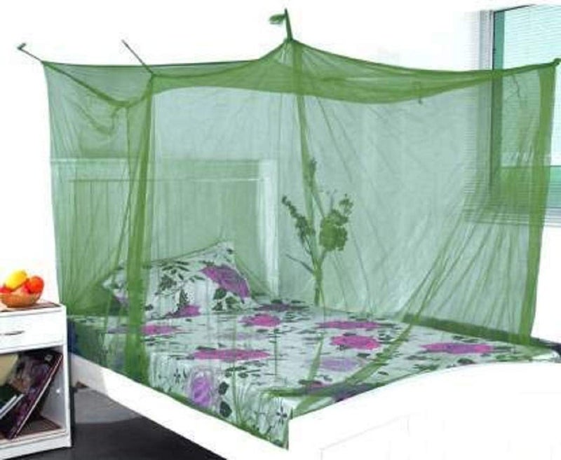 Divayanshi Foldable Polycotton Mosquito Net (Machhardani) for Triple Bed (10x6.5 ft, Olive Green) | Large, Breathable & Lightweight | Easy Setup, Foldable & Portable | Full Protection for Home - Image 1
