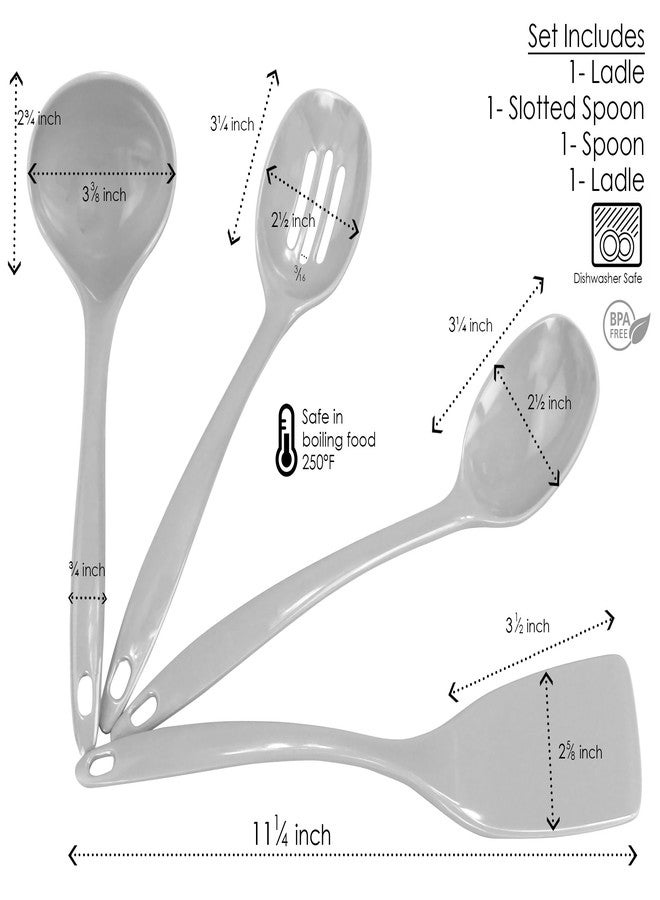 Reston Lloyd 100% Melamine Kitchen Utensil Set, Non Scratching Ladle, Spoon, Slotted Spoon & Spatula, Easy To Hold, Set of 4, Indigo - Image 2