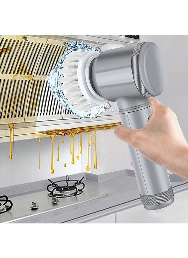Generic 5 In 1 Electric Cleaning Brush - Magic Spin Brush - Multifunctional Cordless Electric Cleaning Brush, Electric Cleaning Brush Kitchen Dishwashing Brush Bathroom Sink Tile Electric Cleaning Artifact - Suitable For Kitchen, Bathroom, Sink, Tile And Shower | Rechargeable, Waterproof, Replaceable Brush Head  - Image 5