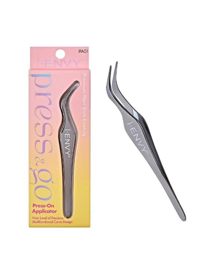 i.Envy iENVY PressGo Lash Applicator Tool Nonstick Cluster Eyelash Tweezers for Quick Easy False Lash Application Lightweight Curved Angled Tip Comfort Grip for Precise DIY Extension - Image 2