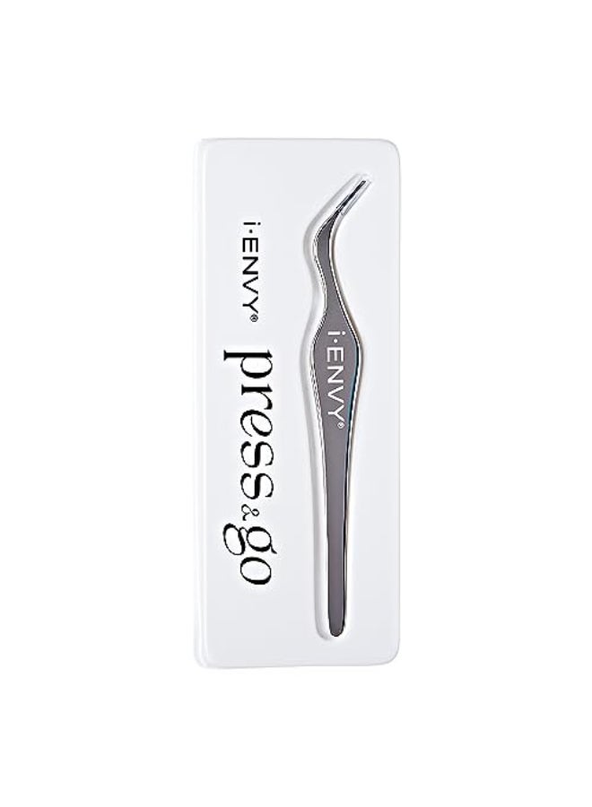 i.Envy iENVY PressGo Lash Applicator Tool Nonstick Cluster Eyelash Tweezers for Quick Easy False Lash Application Lightweight Curved Angled Tip Comfort Grip for Precise DIY Extension - Image 3