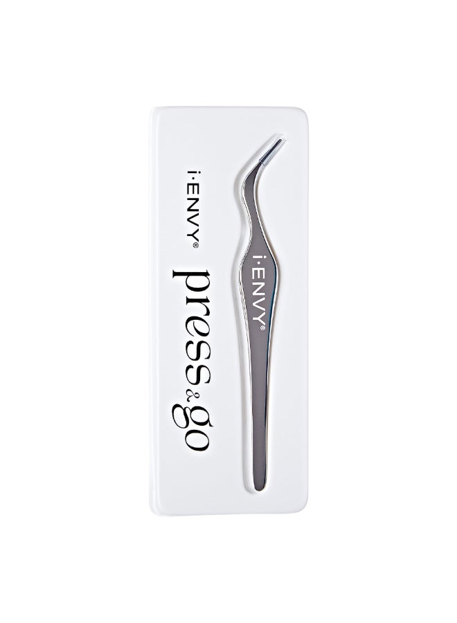 i.Envy iENVY PressGo Lash Applicator Tool Nonstick Cluster Eyelash Tweezers for Quick Easy False Lash Application Lightweight Curved Angled Tip Comfort Grip for Precise DIY Extension - Image 4