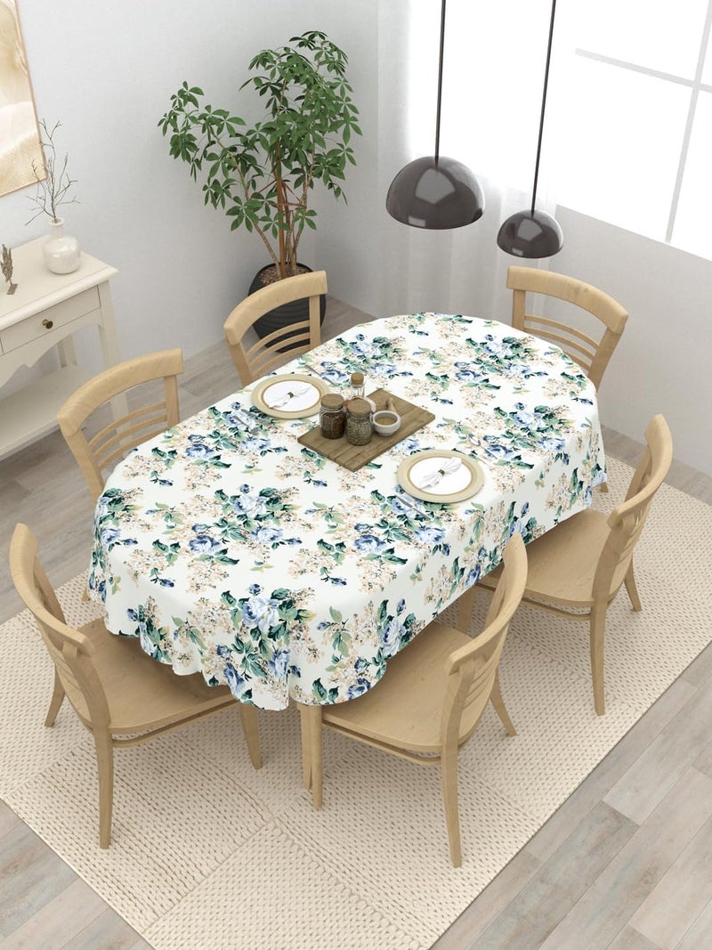 كلاسيكو غطاء طاولة طعام بيضاوي لـ 6 أشخاص من ماركة Clasico؛ مقاسات: 60×90 بوصة؛ المادة: القطن؛ تصميم: Spring Meadow - Image 1
