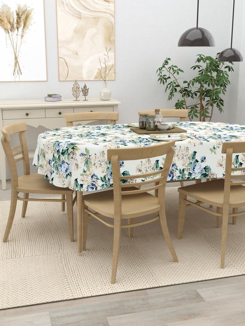 كلاسيكو غطاء طاولة طعام بيضاوي لـ 6 أشخاص من ماركة Clasico؛ مقاسات: 60×90 بوصة؛ المادة: القطن؛ تصميم: Spring Meadow - Image 3