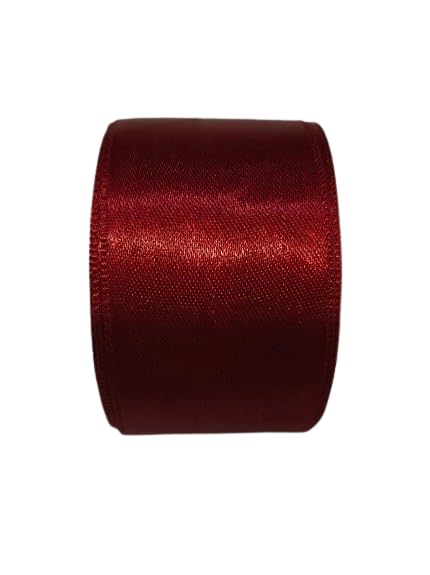MultiPurpose Double Side Satin Ribbon Roll of 10 Meters for Parties Decorations Invitation Card Gift Wrapping and Craft Project Work 15 inch Maroon