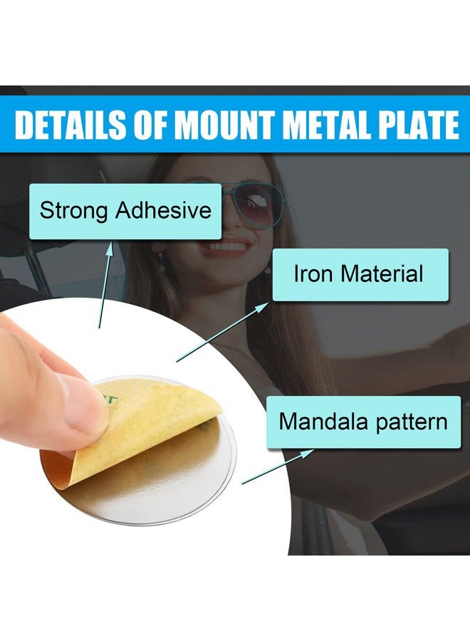 Weewooday 8 قطع لوحة معدنية مغناطيسية للسيارة لحامل الهاتف متوافقة مع ملصق استبدال حوامل السيارات المغناطيسية (نمط الرخام) - Image 5