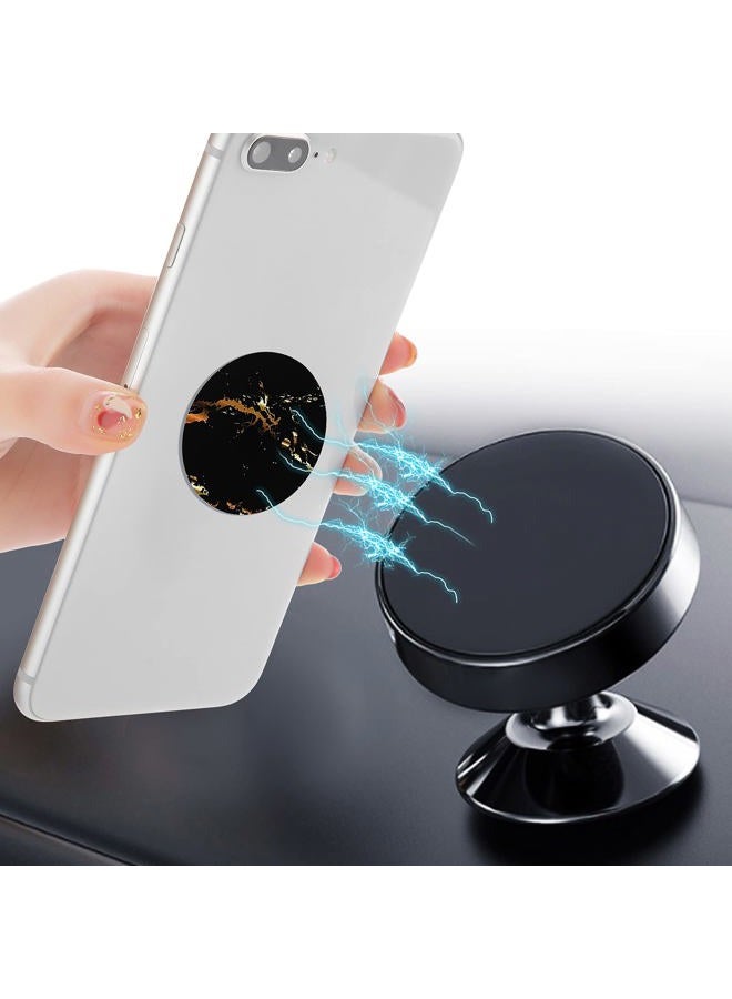Weewooday 8 قطع لوحة معدنية مغناطيسية للسيارة لحامل الهاتف متوافقة مع ملصق استبدال حوامل السيارات المغناطيسية (نمط الرخام) - Image 3