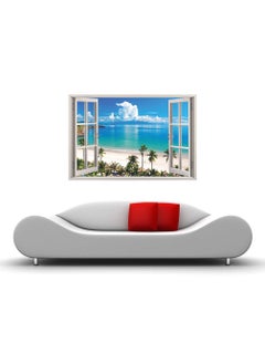 Paper Plane Design Paper Plane Design 3D Vinyl Wall Decal Sticker Wide Ocean Beach Sea View Window Framed Wall Poster for Home Décor (Wallstick_ajt0076_130x 90CM)  - Image 2