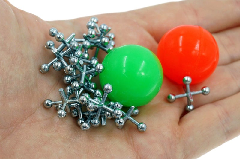 JA-RU Vintage Metal Jacks Game Set/Two Bouncy Balls.(1 Pack) Mini Jax Toy. Classic Family Retro Classics. Bulk Party Favors, Stocking Stuffers. 950-1B - Image 5
