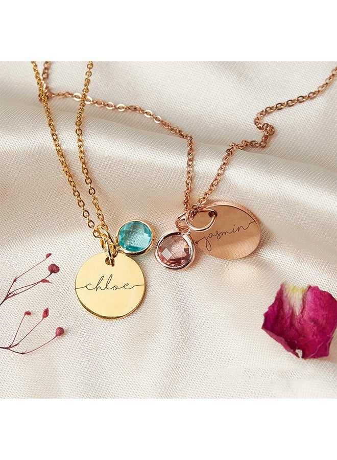 Personalized gold-plated pendant, Birthstone Name Necklace Jewelry for Women Valentines Day Gifts for Mom Day Gift, Send to a friend Charm necklace birthday gift - Image 2