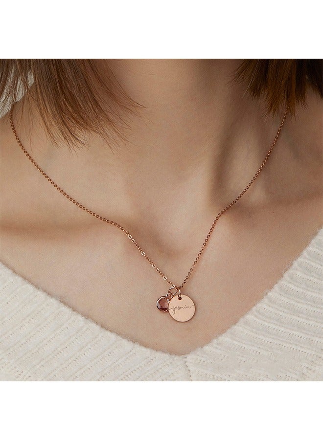 Personalized gold-plated pendant, Birthstone Name Necklace Jewelry for Women Valentines Day Gifts for Mom Day Gift, Send to a friend Charm necklace birthday gift - Image 3