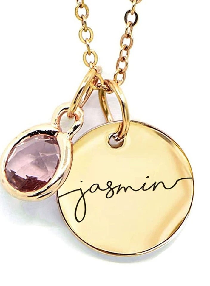 Personalized gold-plated pendant, Birthstone Name Necklace Jewelry for Women Valentines Day Gifts for Mom Day Gift, Send to a friend Charm necklace birthday gift - Image 4