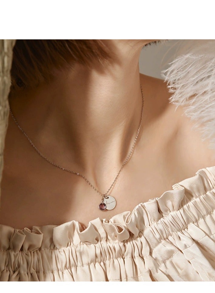 Personalized gold-plated pendant, Birthstone Name Necklace Jewelry for Women Valentines Day Gifts for Mom Day Gift, Send to a friend Charm necklace birthday gift - Image 5