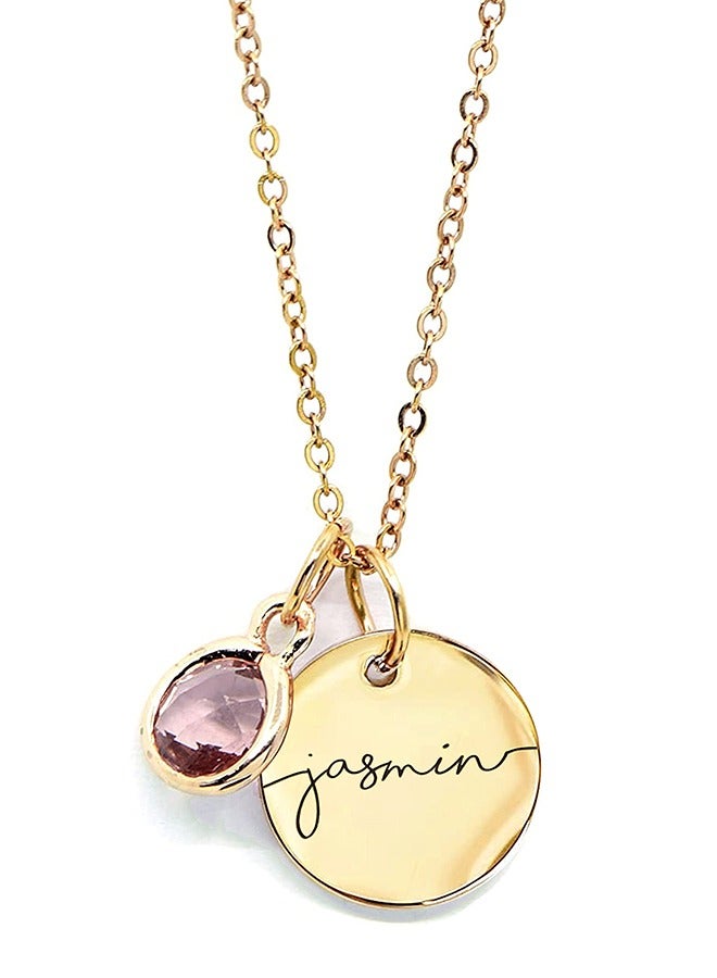 Personalized gold-plated pendant, Birthstone Name Necklace Jewelry for Women Valentines Day Gifts for Mom Day Gift, Send to a friend Charm necklace birthday gift - Image 1