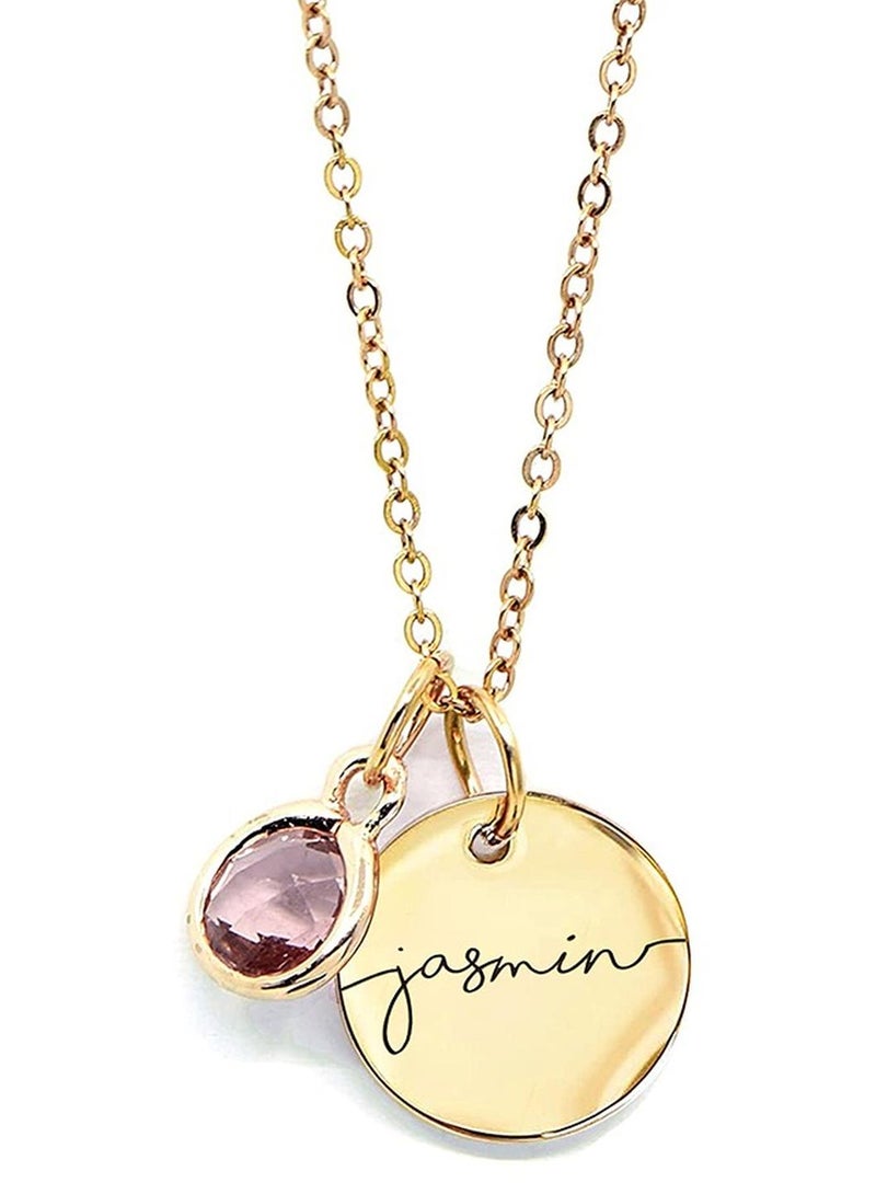 Personalized gold-plated pendant, Birthstone Name Necklace Jewelry for Women Valentines Day Gifts for Mom Day Gift, Send to a friend Charm necklace birthday gift - Image 1
