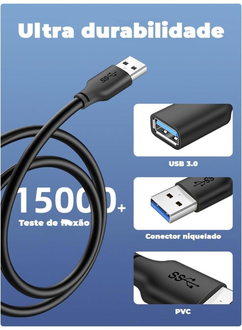 CableTime USB 3.0 Male x Female Extension Cable 2m - Image 4