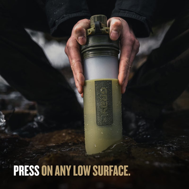 GRAYL GeoPress 24 oz Water Purifier Bottle - Filter for Hiking, Camping, Survival, Travel (Olive Drab) - Image 5