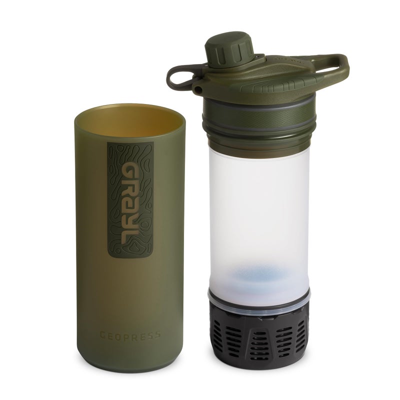 GRAYL GeoPress 24 oz Water Purifier Bottle - Filter for Hiking, Camping, Survival, Travel (Olive Drab) - Image 2