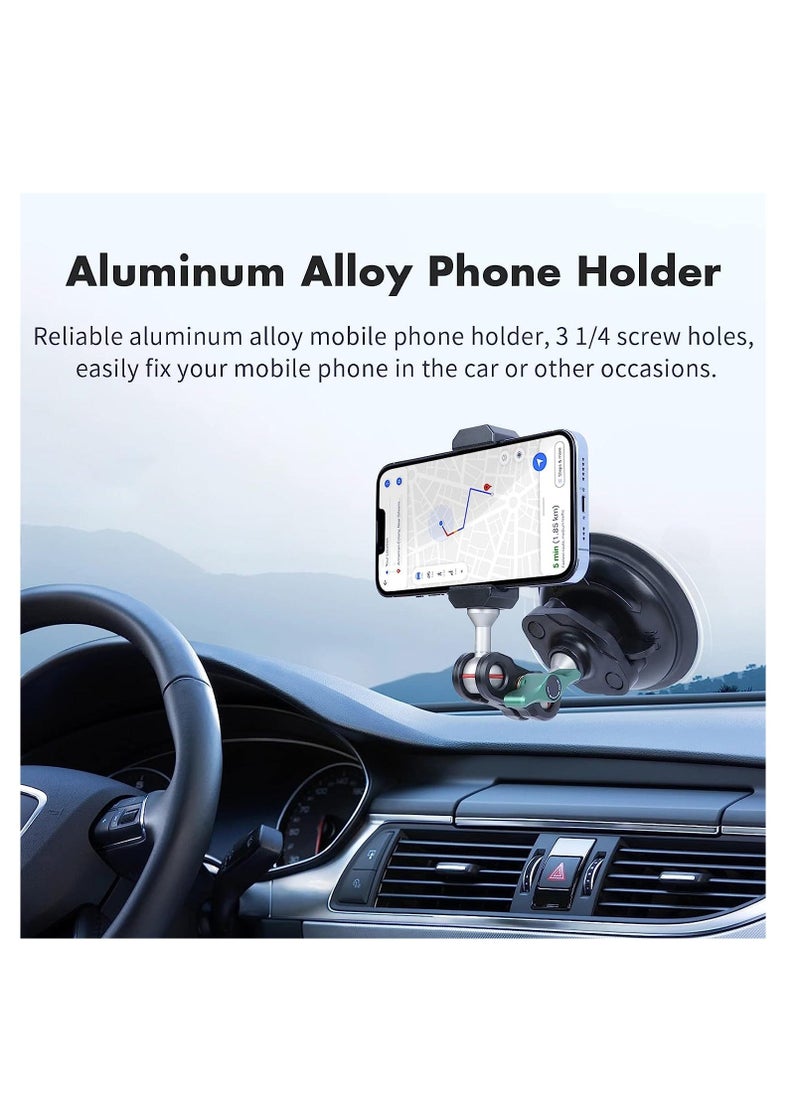 Y&D S1 Powerful Car Suction Cup Mount Holder, for Gopro Hero 11/10/9/8 Black DJI OSMO Action 3, 2 Camera Insta360 ONE RS, R, X3, X2 Accessories Aluminum Alloy Metal Cell Phone Holder  - Image 5