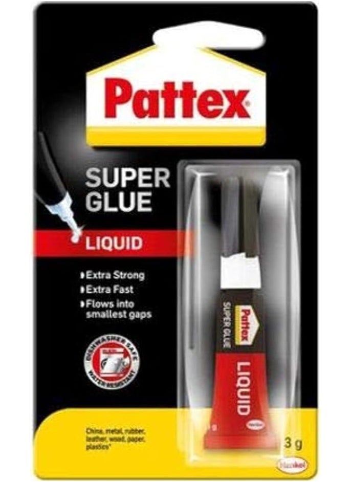 Pattex - Pattex Super Glue Liquid Extra Strong & Flexible Super Adhesive, Shock & Water Resistant, for e.g. Rubber, Leather, Wood, 3 g - Image 1