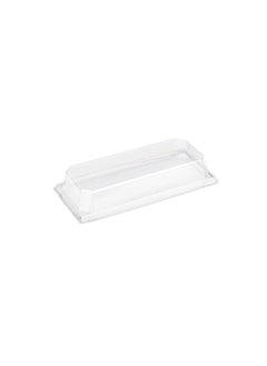Restaurantware Restaurantware-LIDS ONLY: Matsuri Vision 11.8 x 3.4 x 1.6 Inch Lids For Large Tetra Containers, 100 Airtight Lids - Containers Sold Separately, Raised Design, Clear Plastic Lids, For Sushi Boxes  - Image 1