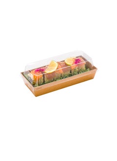 Restaurantware Restaurantware-LIDS ONLY: Matsuri Vision 11.8 x 3.4 x 1.6 Inch Lids For Large Tetra Containers, 100 Airtight Lids - Containers Sold Separately, Raised Design, Clear Plastic Lids, For Sushi Boxes  - Image 2