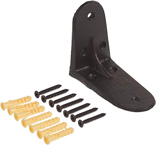 NACH Decorative Shelf Brackets, 2 Pack of 2.8 x 1.8 x 3.5 inch, Black Cast Iron Shelving Brackets - Metal Shelf Supports- Decorative L Brackets - Image 2