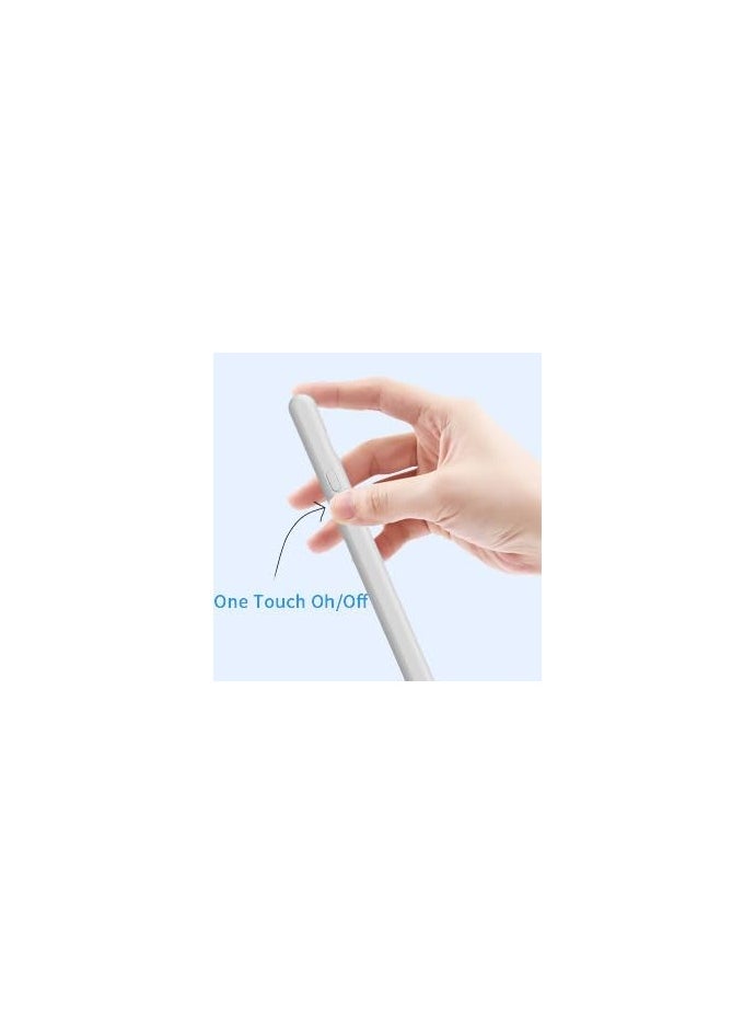 Stylus Pen for Touch Screens – Fine Tip with Magnetic Attachment – Compatible with iPad, iPhone, Samsung, Android Tablets – White