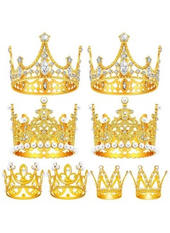 Gold Crown Cake Topper 8Pcs Gold Mini Crowns For Flower Arrangements And Crafts Small Tiara Cake Topper For Wedding And Birthday Party Cake