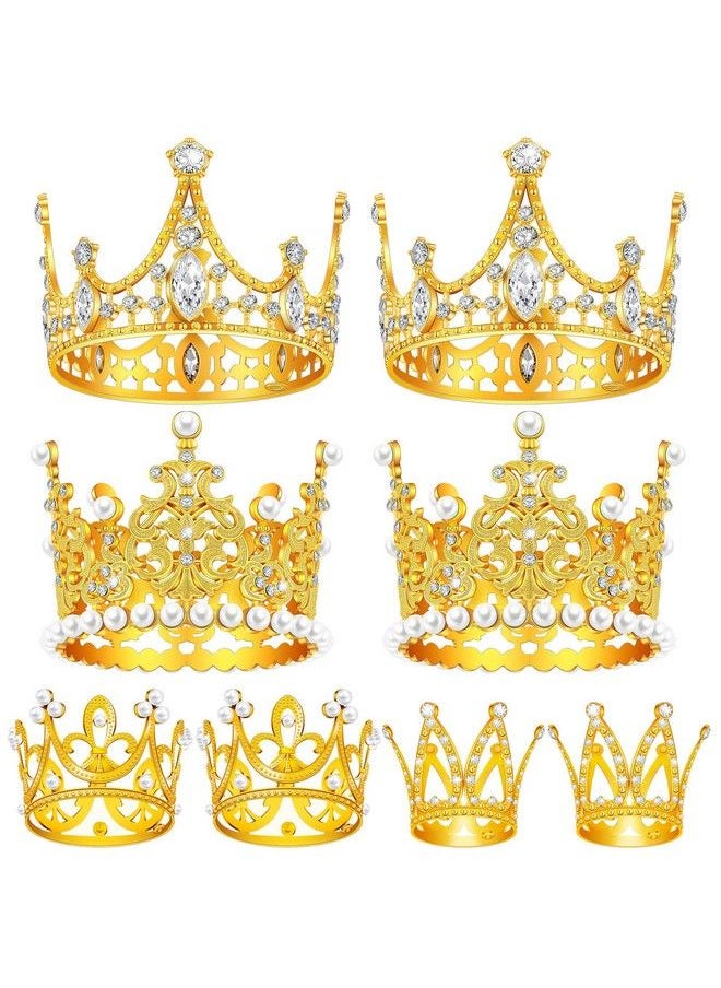 FFNIU - Gold Crown Cake Topper 8Pcs Gold Mini Crowns For Flower Arrangements And Crafts Small Tiara Cake Topper For Wedding And Birthday Party Cake - Image 1