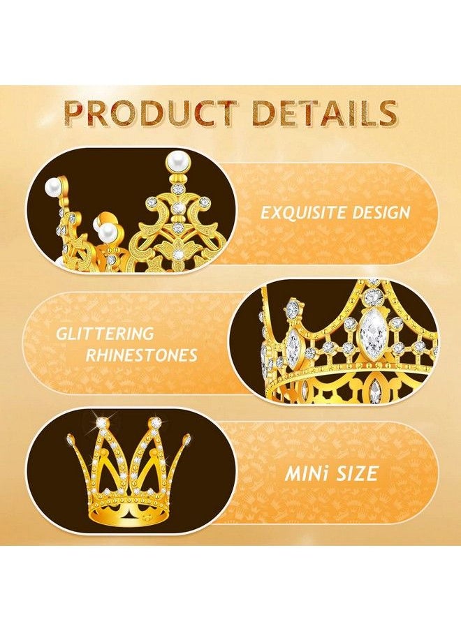 FFNIU - Gold Crown Cake Topper 8Pcs Gold Mini Crowns For Flower Arrangements And Crafts Small Tiara Cake Topper For Wedding And Birthday Party Cake - Image 1