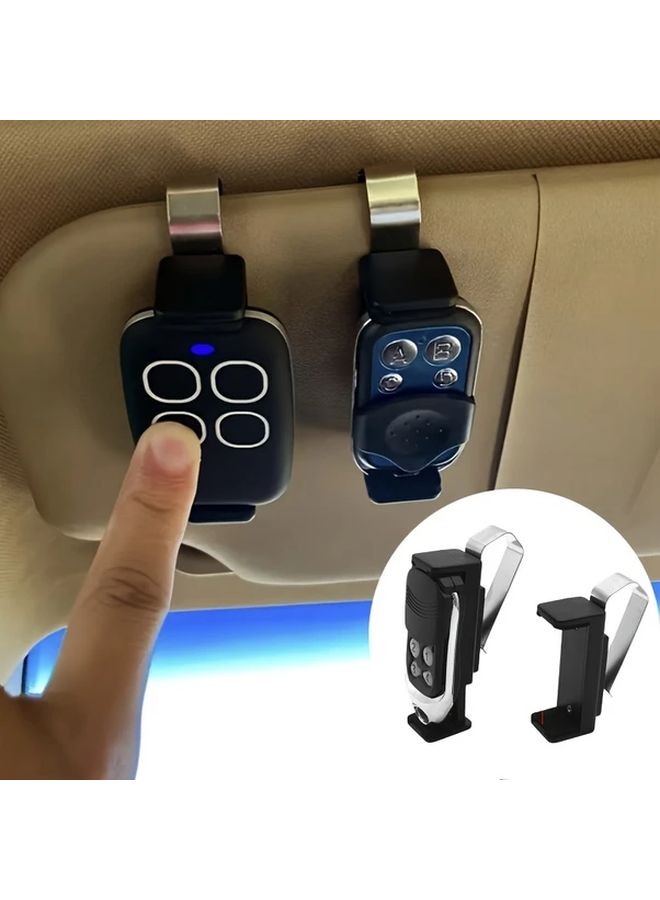Universal Black Car Sun Visor Clip Holder For Garage Remote Keys Adjustable - Image 1