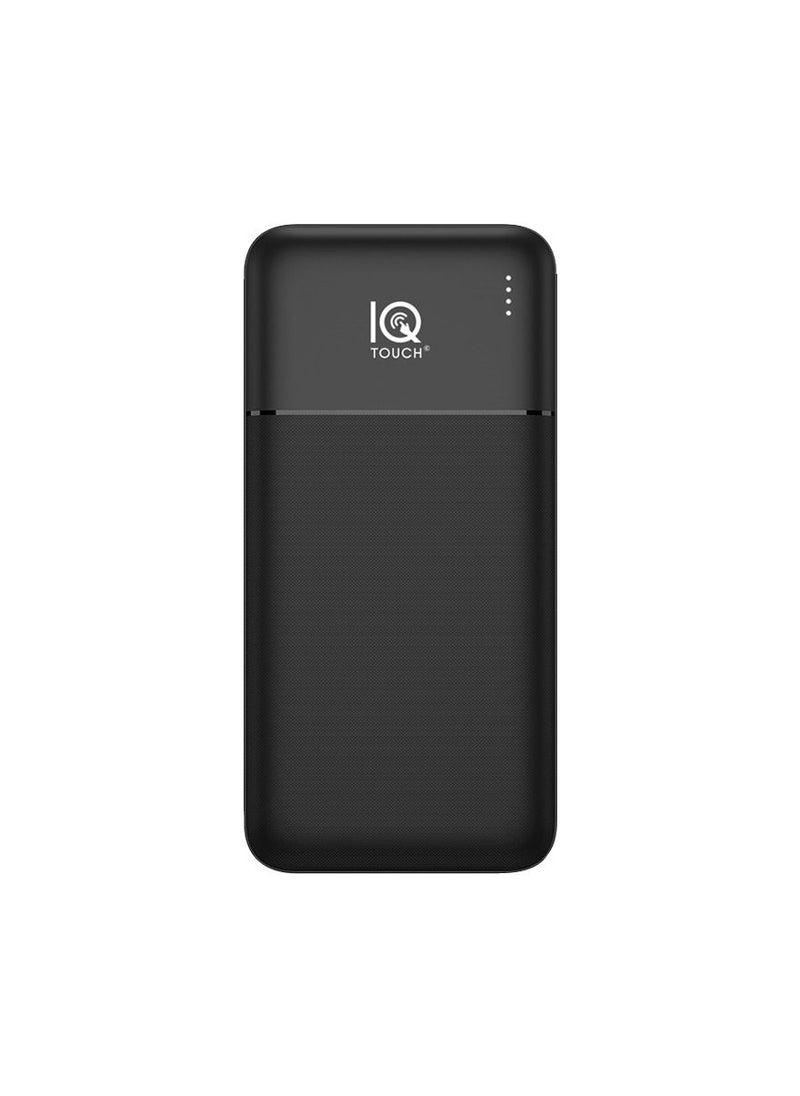 IQ TOUCH - IQ TOUCH 10K MAh 5V-2.1A Type C & Micro Input 5A-2.1A Over Voltage & Discharge Protection, Black - Image 1