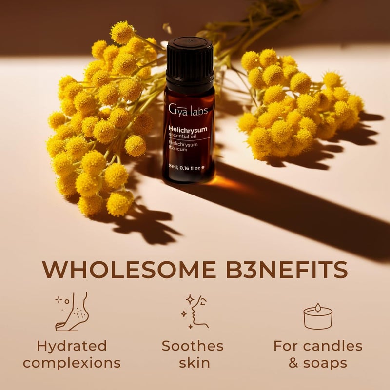 Gya Labs Helichrysum Essential Oil - 0.17 Fl Oz - for Hair, Skin, Diffuser, Aromatherapy & DIY Candle Making Scent - Image 5