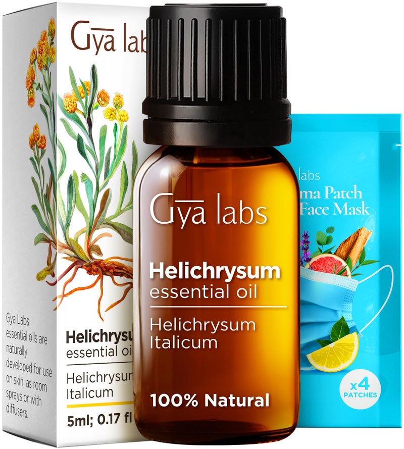 Gya Labs Helichrysum Essential Oil - 0.17 Fl Oz - for Hair, Skin, Diffuser, Aromatherapy & DIY Candle Making Scent - Image 1