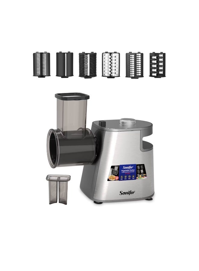 سونفير سونيفر SF-5031 قطاعة خضروات كهربائية بقوة ٥٠٠ واط | آلة تقطيع وتقطيع متعددة الاستخدامات 6 في 1 بشفرات من الستانلس ستيل 304 للتقشير والتقطيع | آمنة مع دافع الطعام وقدمين مانعة للانزلاق للمطبخ المنزلي - Image 5