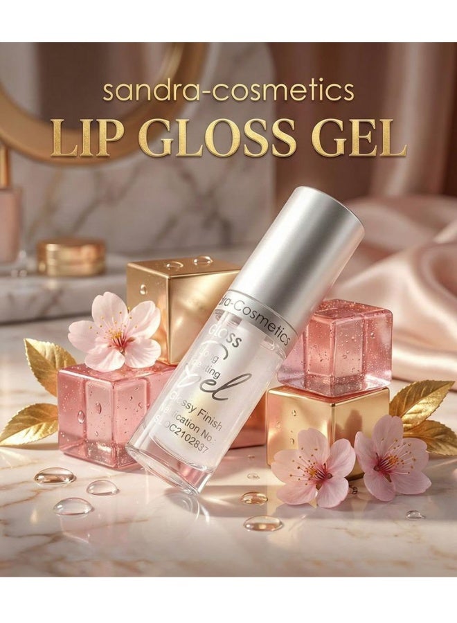 Sandra Cosmetics Crystal Clear Lip Gloss Gel Ultra High Shine Plumping Formula Long Lasting Moisturizing Transparent Lip Gloss for Fuller Lips Non-Sticky Lightweight Hydrating Lip Treatment Volumizing Glossy Finish Makeup Perfect for Bare Lips or Over Lipstick Professional Smooth Application Glass Skin Effect 10ml - Image 4